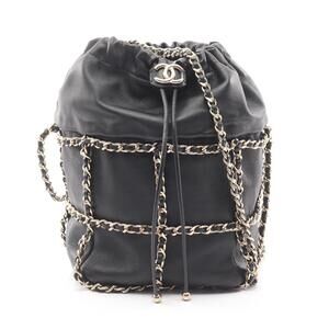 Chanel Coco Mark Shoulder Bag Lambskin Sheepskin Black